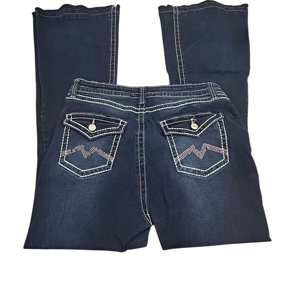 BAMBOO Women’s Flare Leg‎ Distressed Jeans 17 Stretch Fit